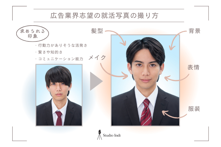広告志望におすすめの戦略的な就活写真の撮り方をプロが解説！【業界別の撮り方特集】4