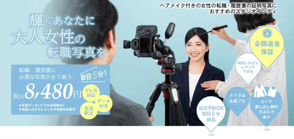 インディブログ内に挿入する転職写真LP