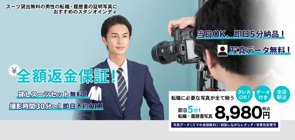 インディブログ内に挿入する転職写真LP